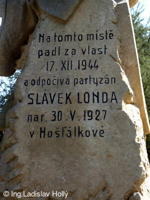 Památník, partizán Slávek Londa, Rusava