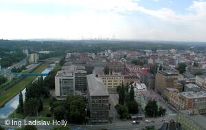 Nová radnice - pohled z vyhlídkové věže, Ostrava