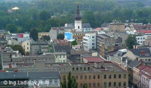 Nová radnice - pohled z vyhlídkové věže, Kostel Sv. Václava, Ostrava