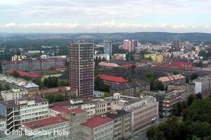 Nová radnice - pohled z vyhlídkové věže, Ostrava