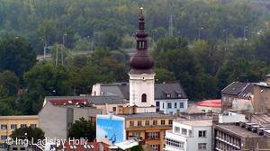 Nová radnice - pohled z vyhlídkové věže, kostel Sv. Václava, Ostrava