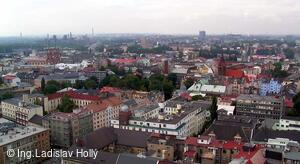 Nová radnice - pohled z vyhlídkové věže, Ostrava
