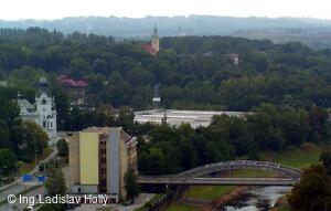Nová radnice - pohled z vyhlídkové věže, Sýkorův most, Ostrava