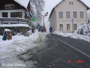 Úklid sněhu na Hukvaldech