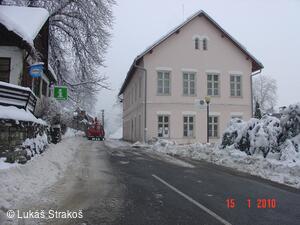 Úklid sněhu na Hukvaldech